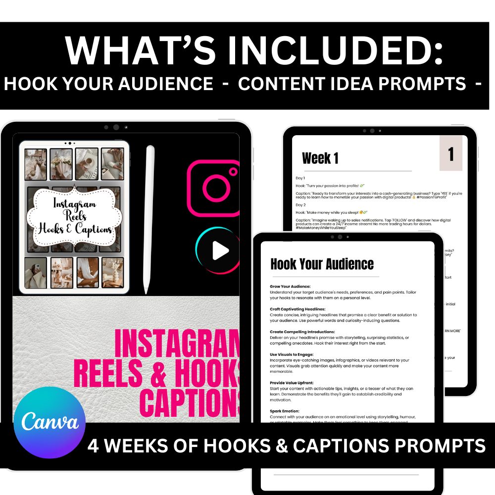 Instagram Reels Hooks and Captions Ultimate Collection EBook