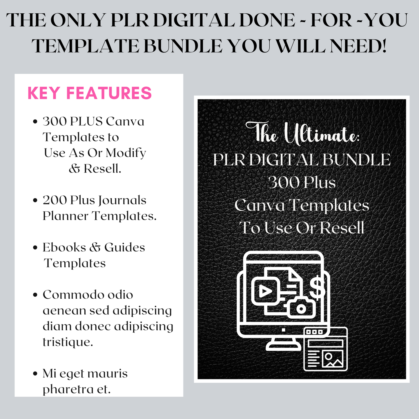 700 Plus PLR DONE FOR YOU CANVA TEMPLATES BUNDLE READY TO USE AS IS MODIFY AND RESELL