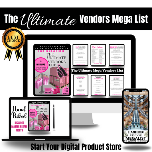 Business In A Box Bundle Ultimate Mega Vendor's Lists Done For You MMR